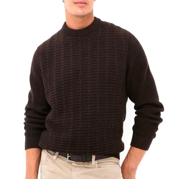 Barbour Men's Dark Oak Cleveland Crew Neck Sweater Size M